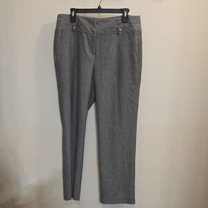 New Directions Gray Trousers with Button Details (Yy09)